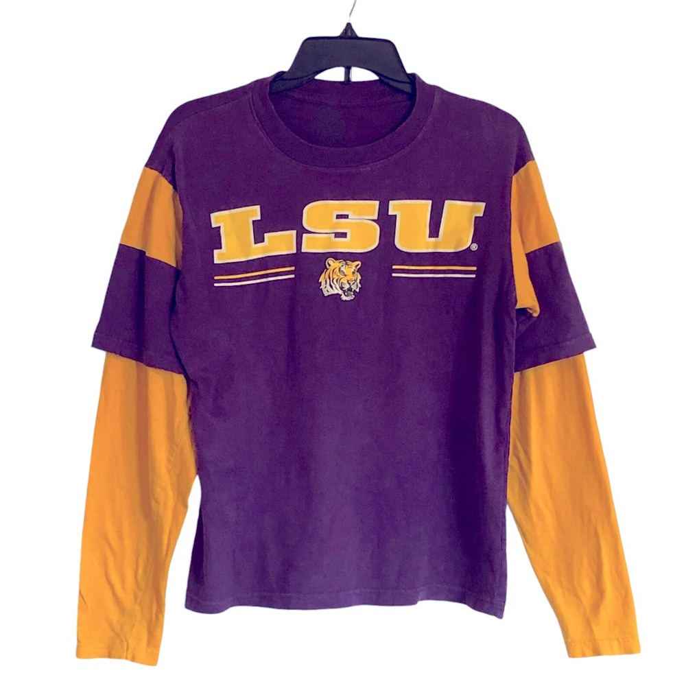 Women’s Vintage LSU Tigers Shirt Long Sleeve Pullover Top Size Large